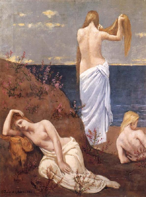 Pierre Puvis de Chavannes Young Girls by the Sea oil painting image